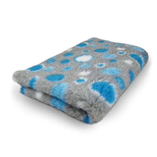 Schlafmatte Ben - Kuscheldecke - Rutschfest - Blue & Grey - 28 mm