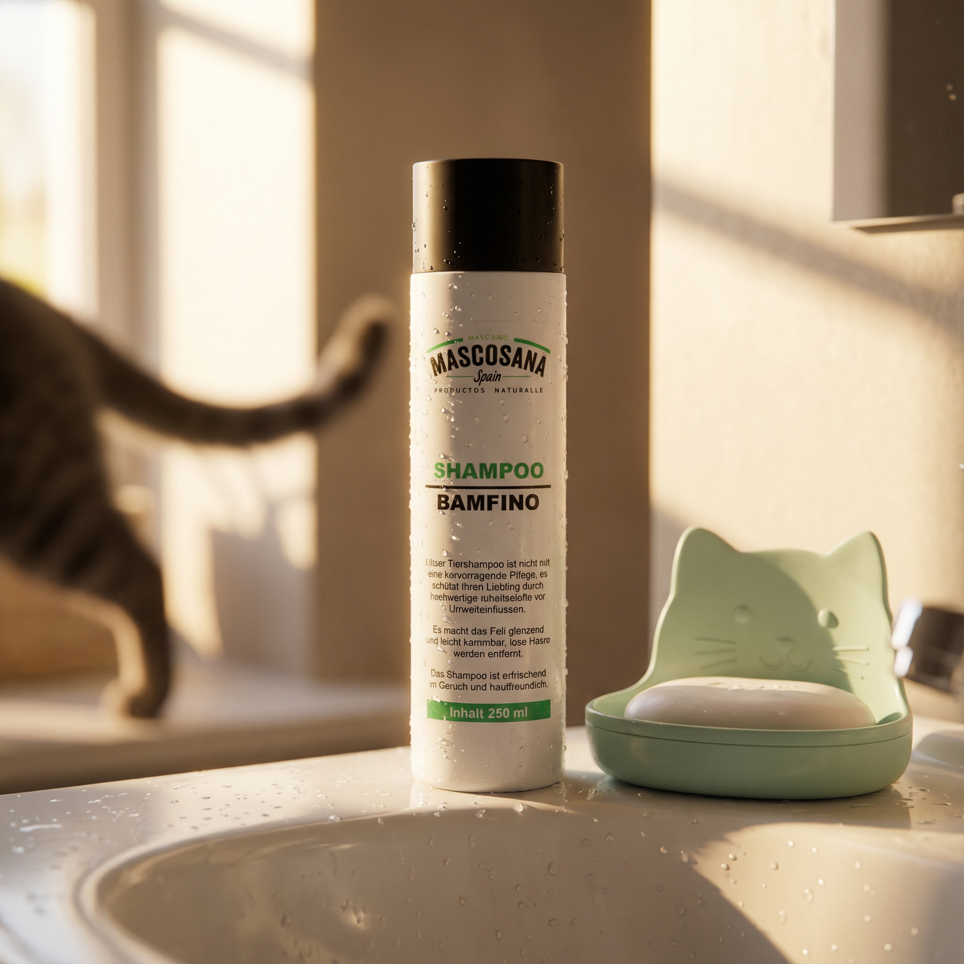 Mascosana - Shampoo Bamfino für Hunde, Katzen & Pferde - 250 ml - Fellpflege - Vegan Mascosana